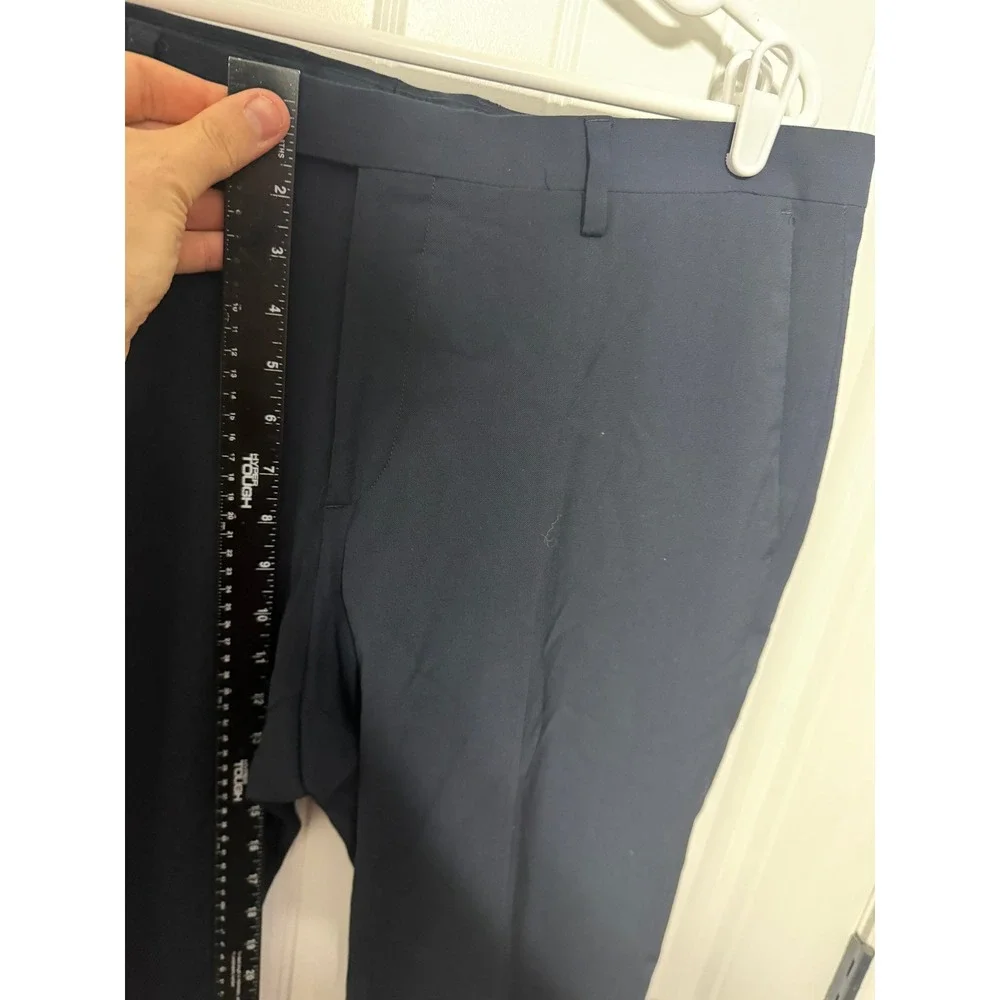 Banana Republic Dress Pants Mens 35x30 Modern Slim Fit Wool Navy Blue EUC